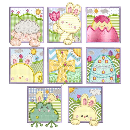 Easter Squares 2 Machine Embroidery Designs By JuJu