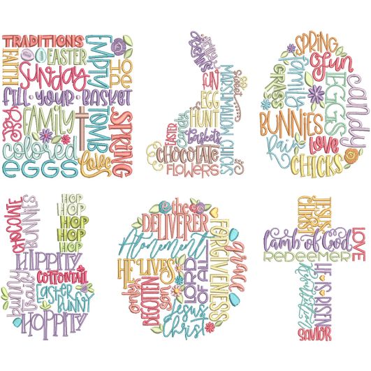 Easter Subway Art Machine Embroidery Designs by JuJu