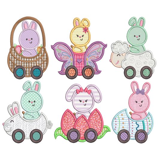Easter Vroom Applique 2 Machine Embroidery Designs by JuJu