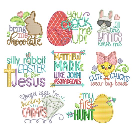 Easter Word Art Machine Embroidery Designs By JuJu

