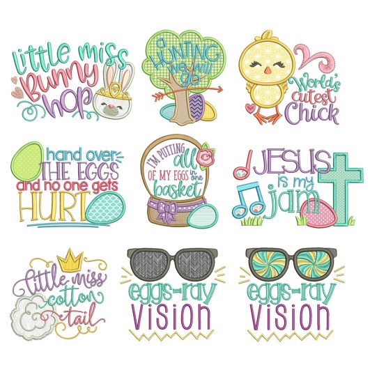Easter Word Art Machine Embroidery Designs By JuJu