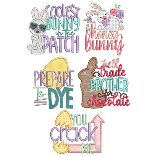 Easter Word Art 8 Machine Embroidery Designs by JuJu
