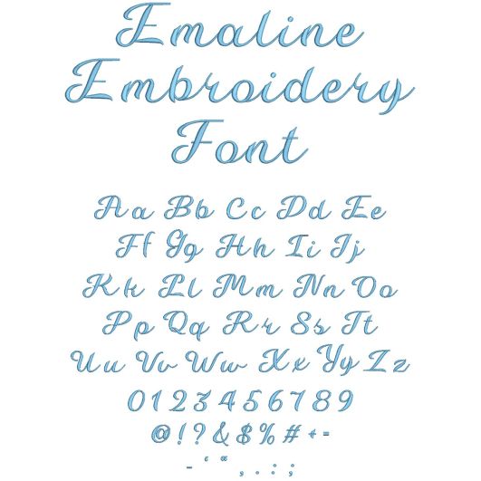 Emaline Embroidery Font | Machine Embroidery Designs by JuJu