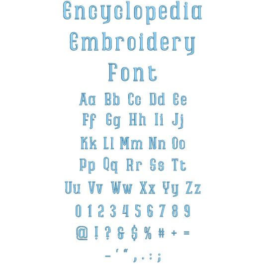 Encyclopedia Embroidery Font | Machine Embroidery Designs by JuJu