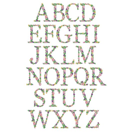 English Garden Monogram | Machine Embroidery Designs by JuJu