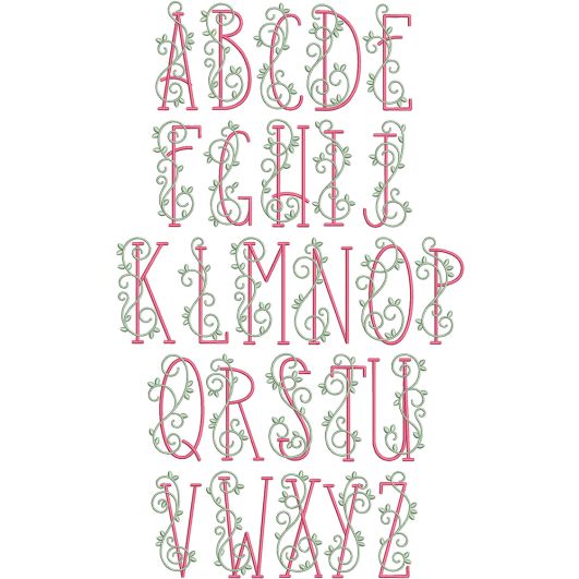 Esmerelda Alphabet | Machine Embroidery Designs by JuJu