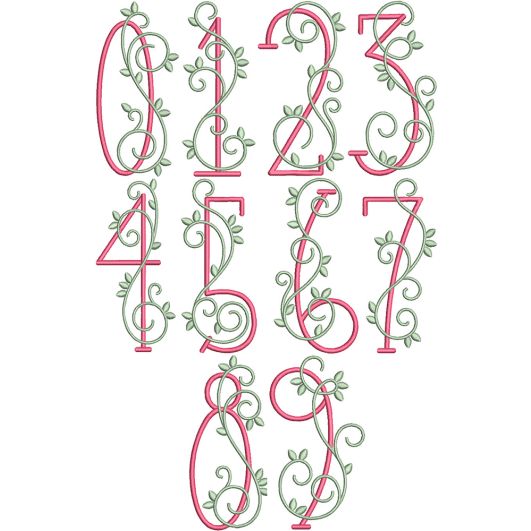 Esmerelda Numbers | Machine Embroidery Designs by JuJu