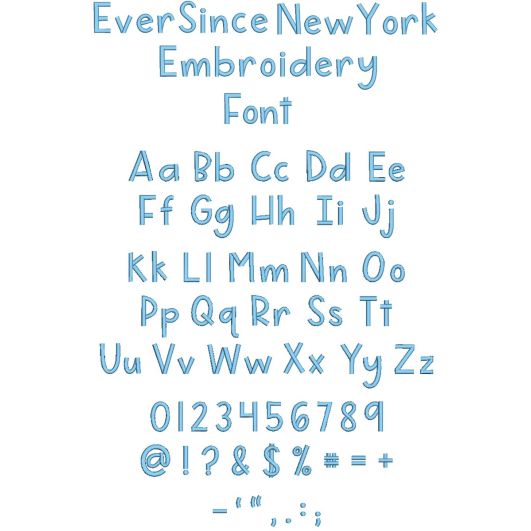 Ever Since New York Embroidery Font | Machine Embroidery Designs by JuJu