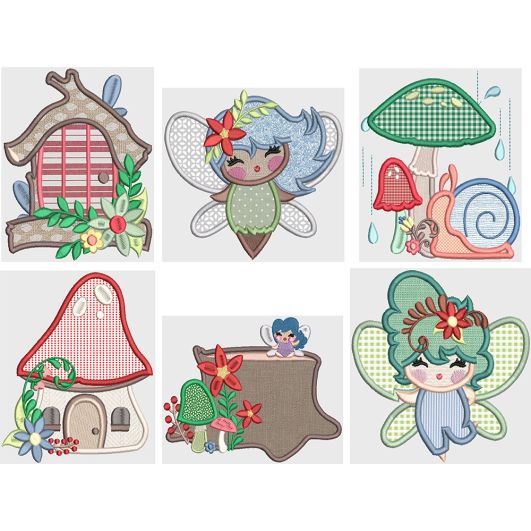Fairy Garden Digital Embroidery Designs by JuJu