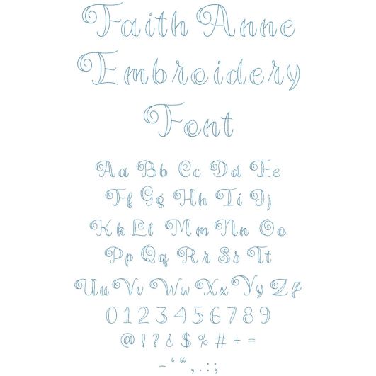 Faith Anne Embroidery Font | Machine Embroidery Designs by JuJu