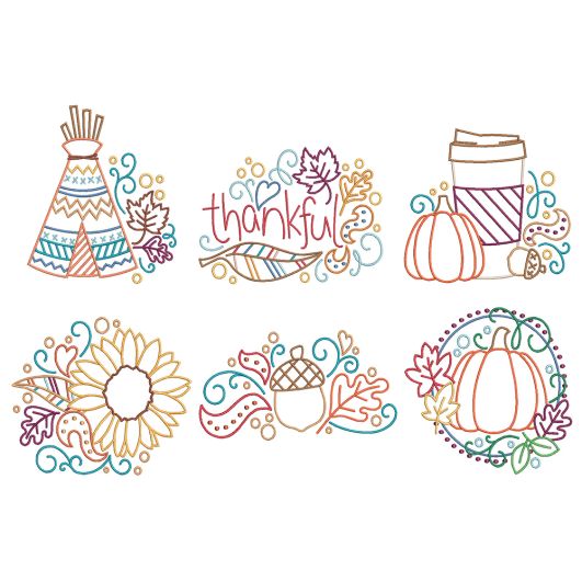 Falling For Fall Machine Embroidery Designs by JuJu
