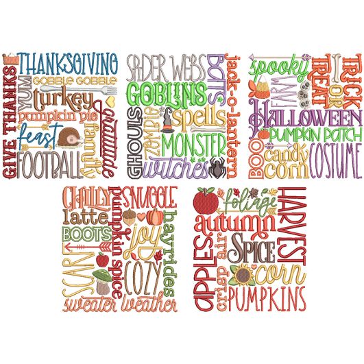 Fall Subway Art | Machine Embroidery Designs by JuJu