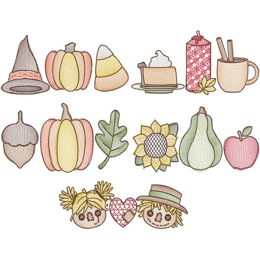 Fall Trios | Machine Embroidery Designs by JuJu