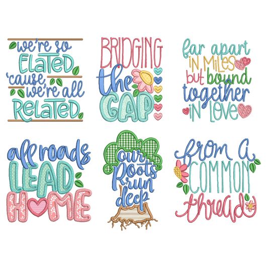Family Reunion Sayings 1 Machine Embroidery Designs by JuJu
