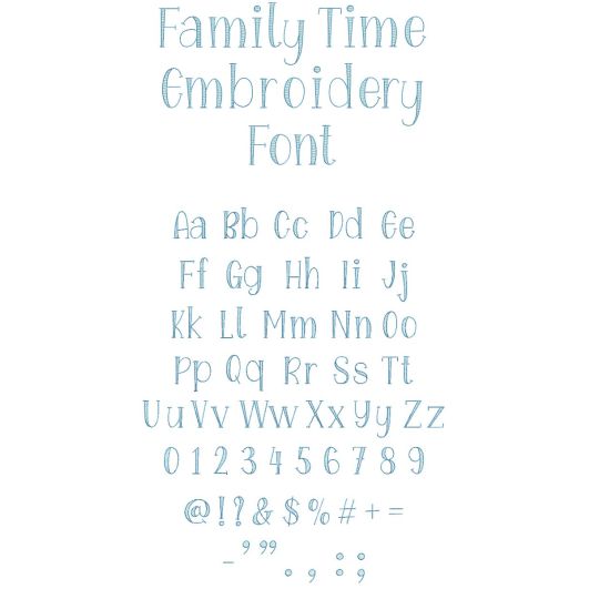 Family Time Font Digital Embroidery Machine Designs by JuJu
