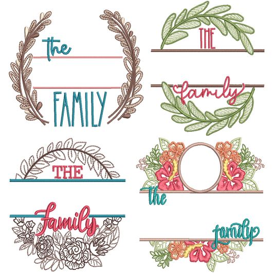 Family Wreaths 2 | Machine Embroidery Designs by JuJu