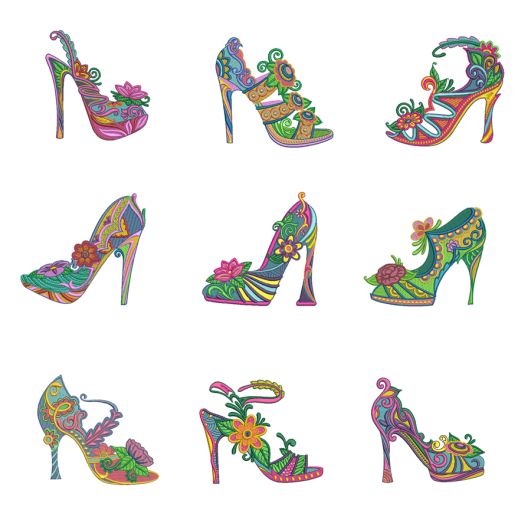 Fancy Footwear Filled Machine Embroidery Designs By JuJu
