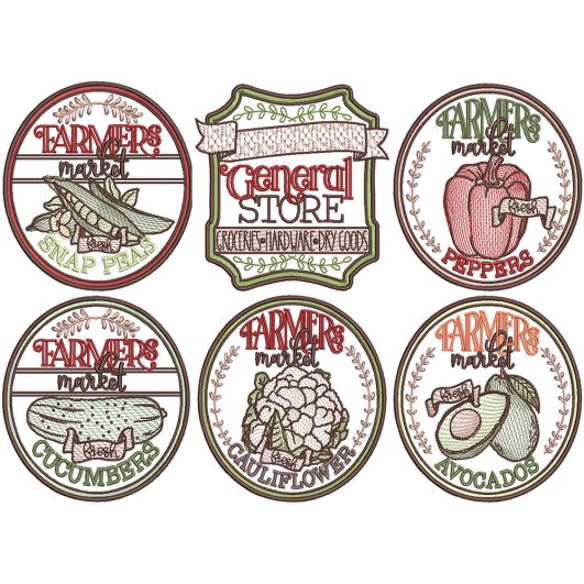 Farmers Market 1 | Machine Embroidery Designs by JuJu