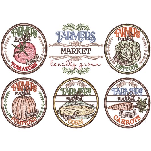 Farmers Market 2 | Machine Embroidery Designs by JuJu