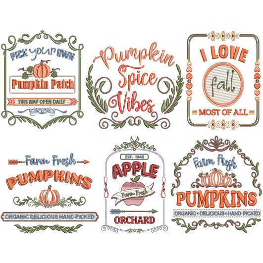 Farm Fresh Autumn 1 | Machine Embroidery Designs by JuJu