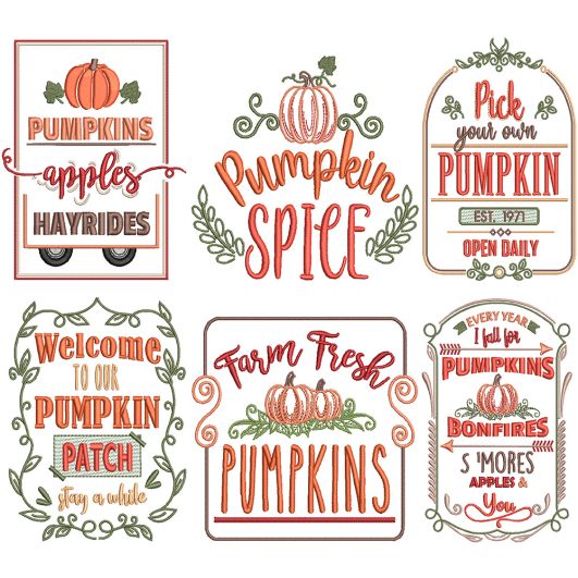 Farm Fresh Autumn 2 | Machine Embroidery Designs by JuJu