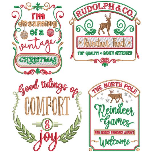 Farm Fresh Christmas 12 | Machine Embroidery Designs by JuJu