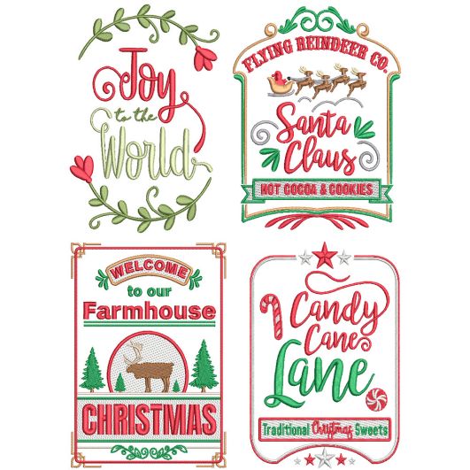 Farm Fresh Christmas 14 | Machine Embroidery Designs by JuJu