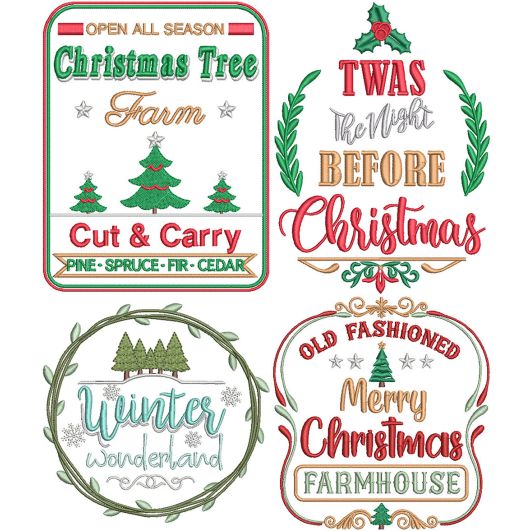 Farm Fresh Christmas 16 | Machine Embroidery Designs by JuJu