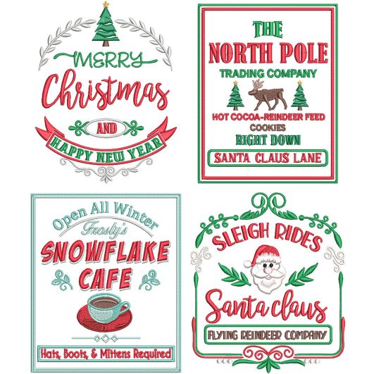 Farm Fresh Christmas 17 | Machine Embroidery Designs by JuJu
