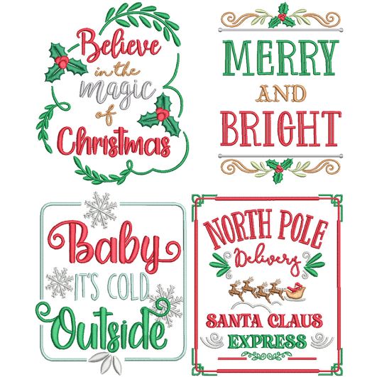 Farm Fresh Christmas 18 | Machine Embroidery Designs by JuJu