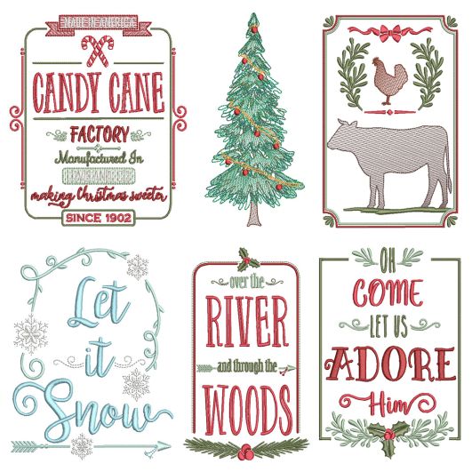 Farm Fresh Christmas 1 Machine Embroidery Designs by JuJu
