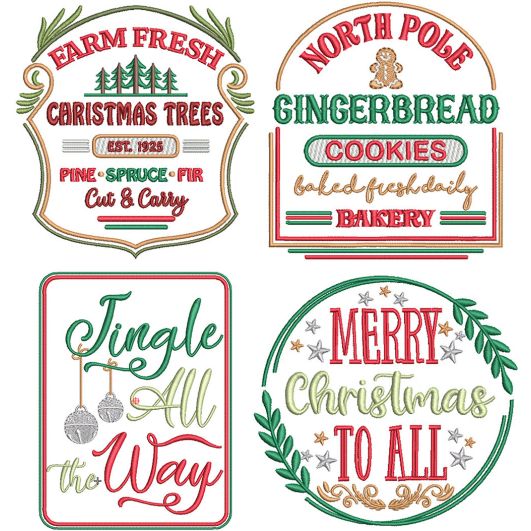 Farm Fresh Christmas 20 | Machine Embroidery Designs by JuJu