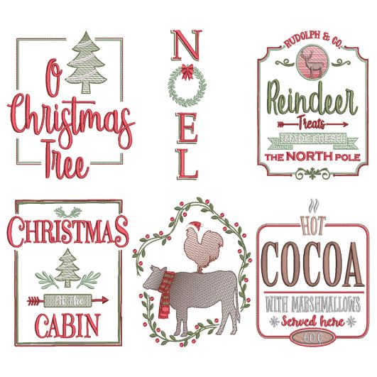 Farm Fresh Christmas 2 Machine Embroidery Designs by JuJu
