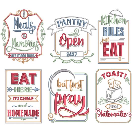 Farm Fresh Kitchen 2 Digital Machine Embroidery Designs by JuJu