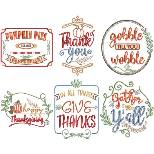 Farm Fresh Thanksgiving 1 | Machine Embroidery Designs by JuJu