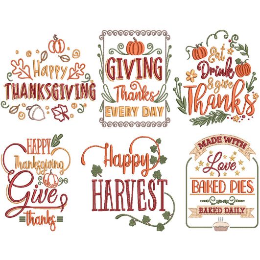 Farm Fresh Thanksgiving 3 | Machine Embroidery Designs by JuJu
