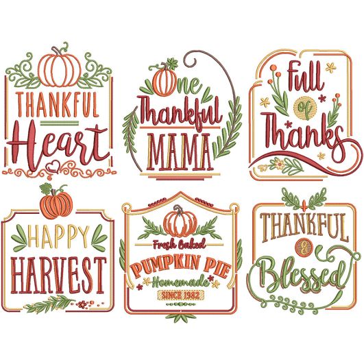 Farm Fresh Thanksgiving 4 | Machine Embroidery Designs by JuJu