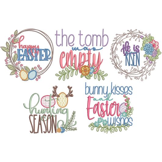 Farmhouse Easter Word Art | Machine Embroidery Designs by JuJu