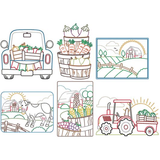 Farm Living Machine Embroidery Designs by JuJu
