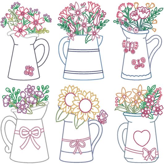 Farm Pitchers Machine Embroidery Designs by JuJu