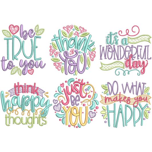 Feel Good Word Art 1 Machine Embroidery Designs by JuJu