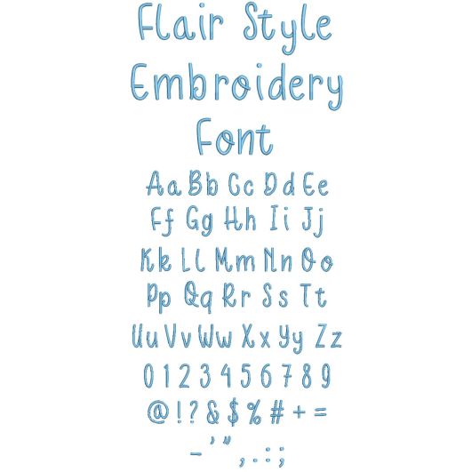 Flair Style Embroidery Font | Machine Embroidery Designs by JuJu
