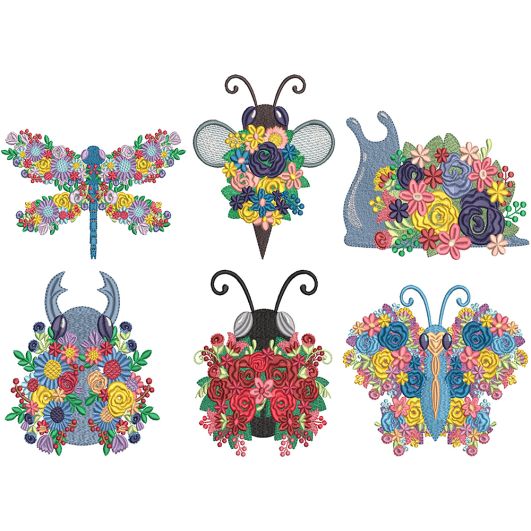 Floral Critters | Machine Embroidery Designs by JuJu