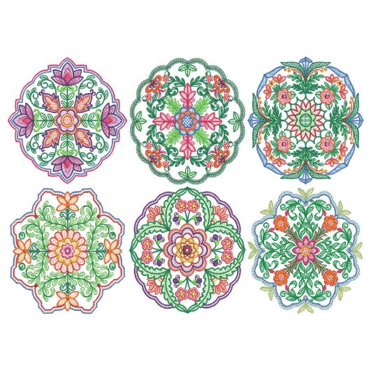 Floral Mandalas 1 Machine Embroidery Designs by JuJu