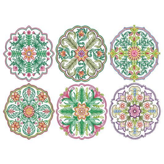 Floral Mandalas 2 Machine Embroidery Designs by JuJu