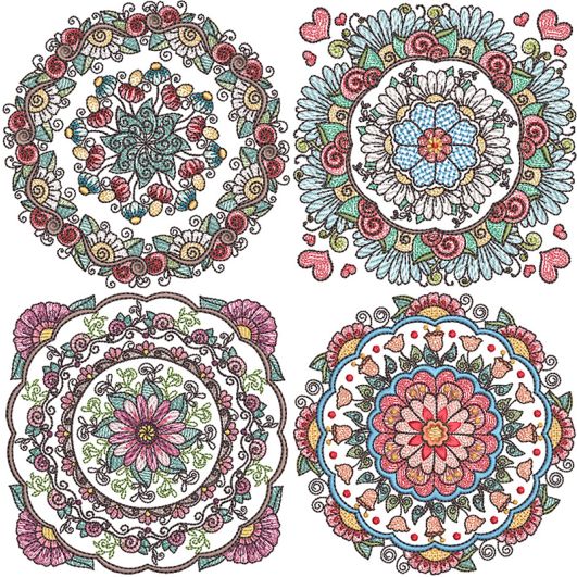 Floral Mandalas 3 | Machine Embroidery Designs by JuJu