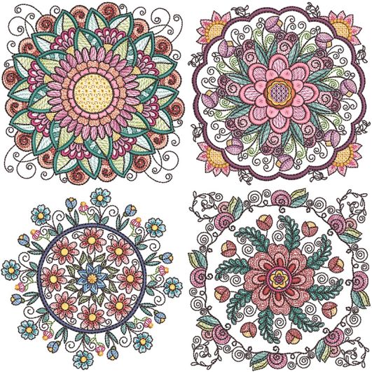 Floral Mandalas 4 | Machine Embroidery Designs by JuJu