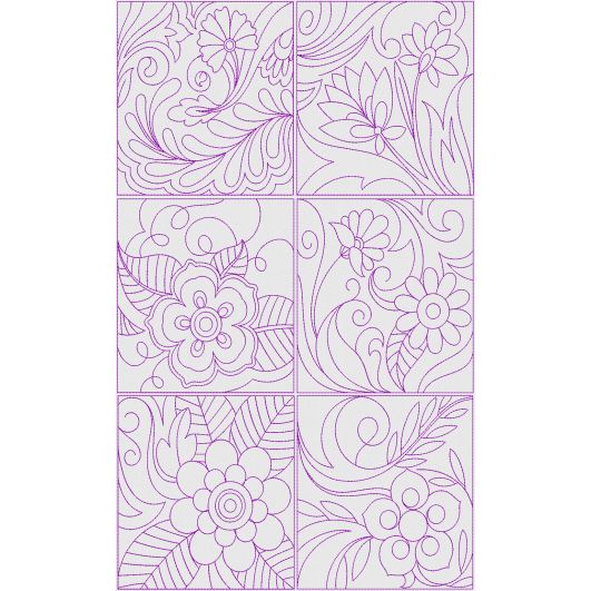 Floral Quilt Blocks 1 Machine Embroidery Designs by JuJu
