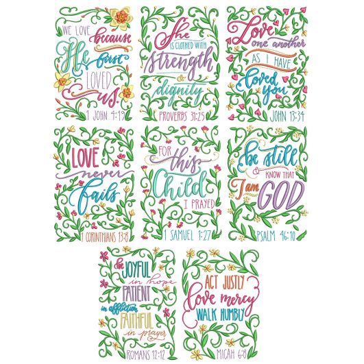 Floral Scriptures Machine Embroidery Designs By JuJu
