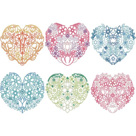 Flowering Hearts | Machine Embroidery Designs by JuJu